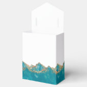 青と金ゴールドの大理石結婚式の引き出物箱 フェイバーボックス (オープン)