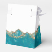 青と金ゴールドの大理石結婚式の引き出物箱 フェイバーボックス (裏面サイド)