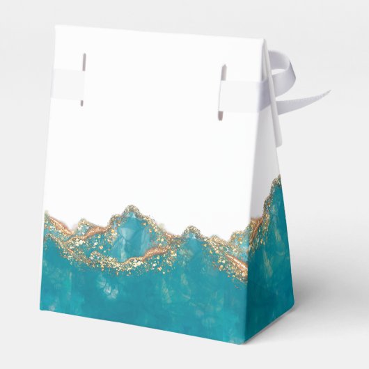 青と金ゴールドの大理石結婚式の引き出物箱 フェイバーボックス (裏面サイド)