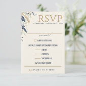 青と金ゴールドの天の食の選択肢 出欠カード (スタンド正面)