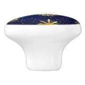 青と金ゴールドの天体セラミックプル セラミックノブ (側面)