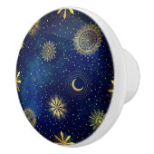 青と金ゴールドの天体セラミックプル セラミックノブ (右)