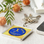 青と金ゴールドの女の子，ポールバーターのためのギフト， キーホルダー (側面)