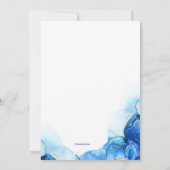 青と金ゴールドの抽象芸術宗教 招待状 (裏面)