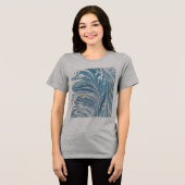 青と金ゴールドの抽象芸術波 トライブレンドTシャツ (正面全面)
