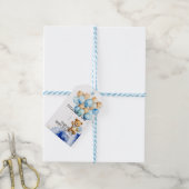 青と金ゴールドの抽象芸術王室のを心から待つ ギフトタグ (より糸付き)