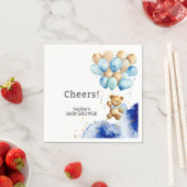 青と金ゴールドの抽象芸術王室のを心から待つ スタンダードカクテルナプキン (インサイチュ)