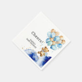 青と金ゴールドの抽象芸術王室のを心から待つ スタンダードカクテルナプキン (角)