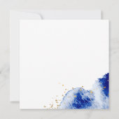 青と金ゴールドの抽象芸術王室のを心から待つ 招待状 (裏面)