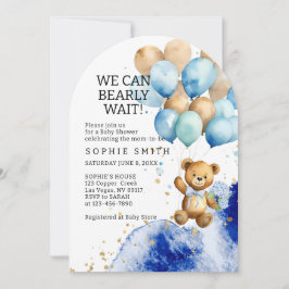 青と金ゴールドの抽象芸術王室のを心から待つ 招待状