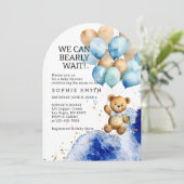 青と金ゴールドの抽象芸術王室のを心から待つ 招待状 (スタンド正面)