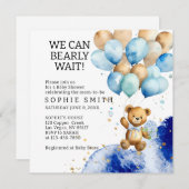 青と金ゴールドの抽象芸術王室のを心から待つ 招待状 (正面/裏面)