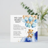 青と金ゴールドの抽象芸術王室のを心から待つ 招待状 (スタンド正面)