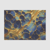 青と金ゴールドの抽象芸術芸術的構造 薄葉紙 (正面)