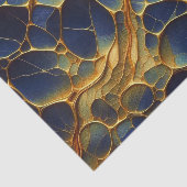 青と金ゴールドの抽象芸術芸術的構造 薄葉紙 (詳細)