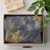 青と金ゴールドの抽象芸術芸術的構造 薄葉紙 (ギフト)