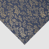 青と金ゴールドの抽象芸術葉アールデコパターン 薄葉紙 (詳細)