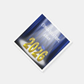 青と金ゴールドの文字2025卒業ステージ スタンダードカクテルナプキン (角)