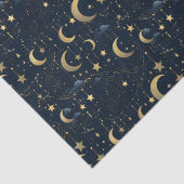 青と金ゴールドの月と星 薄葉紙 (詳細)