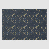 青と金ゴールドの月と星 薄葉紙 (正面)