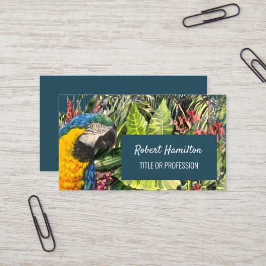 青と金ゴールドの水の色絵を描の 名刺 (正面/裏面インサイチュ)