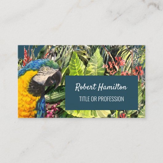 青と金ゴールドの水の色絵を描の 名刺 (正面)