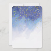 青と金ゴールドの水彩の男の子のベビーシャワー 招待状 (裏面)