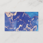 青と金ゴールドの水彩インク名刺 名刺 (裏面)