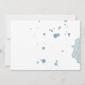 青と金ゴールドの水彩洗濯日を保存 セーブザデート (裏面)