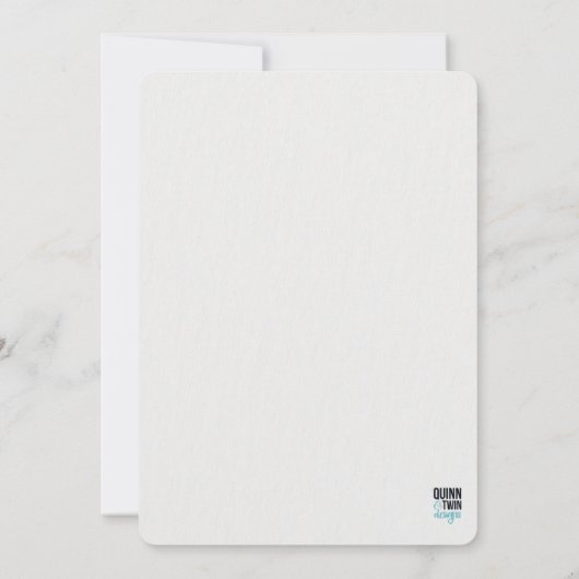 青と金ゴールドの水色のスワップ結婚式招待状 招待状 (裏面)