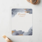 青と金ゴールドの水色のスワップ ノートカード (正面/裏面インサイチュ)