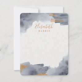 青と金ゴールドの水色のスワップ ノートカード