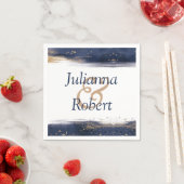 青と金ゴールドの水色のナプキン スタンダードカクテルナプキン (インサイチュ)