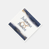 青と金ゴールドの水色のナプキン スタンダードカクテルナプキン (角)