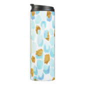 青と金ゴールドの水色ドットモノグラムタンブラー タンブラー (回転右)