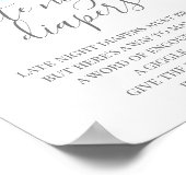 青と金ゴールドの水色ベビーシャワーのサイン ポスター (角)