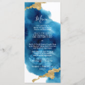 青と金ゴールドの水色結婚のメニュー メニュー (正面)