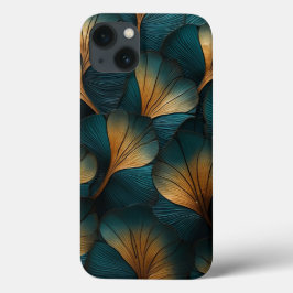 青と金ゴールドの波 iPhone 13ケース