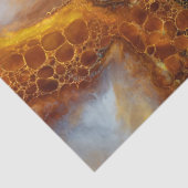 青と金ゴールドの流体アート抽象芸術の分離 薄葉紙 (詳細)