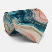 青と金ゴールドの渦 ネクタイ (ロール)