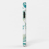 青と金ゴールドの熱帯葉とモノグラム Case-Mate iPhoneケース (裏面/右)