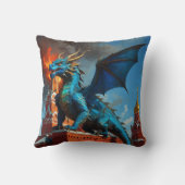 青と金ゴールドの竜がモスクワを訪問 クッション (裏面)