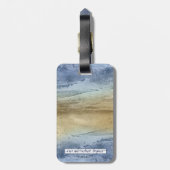 青と金ゴールドの結婚式の日付を保存 ラゲッジタグ (裏面縦)