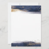 青と金ゴールドの色のブラシストロークパーソナライズされた カード (裏面)