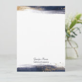 青と金ゴールドの色のブラシストロークパーソナライズされた カード (スタンド正面)