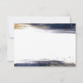 青と金ゴールドの色のブラシストロークパーソナライズされた ノートカード (裏面)