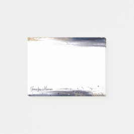 青と金ゴールドの色のブラシストロークパーソナライズされた ポストイット