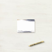 青と金ゴールドの色のブラシストロークパーソナライズされた ポストイット (デスク上)