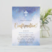 青と金ゴールドの色の少年の確認 招待状 (スタンド正面)