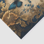 青と金ゴールドの蝶の切り離 薄葉紙 (詳細)